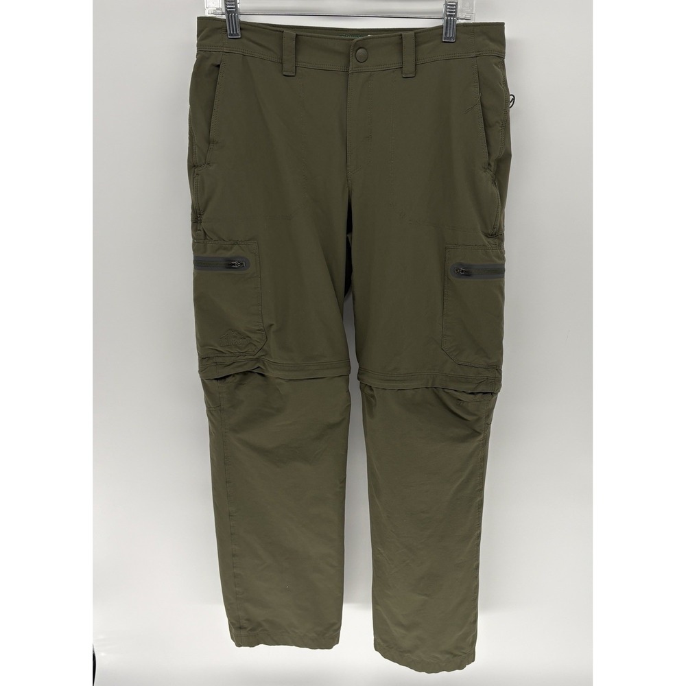 LL Bean Cresta Convertible Hiking Pants Olive Zip Off Utility Tech Men 32x30